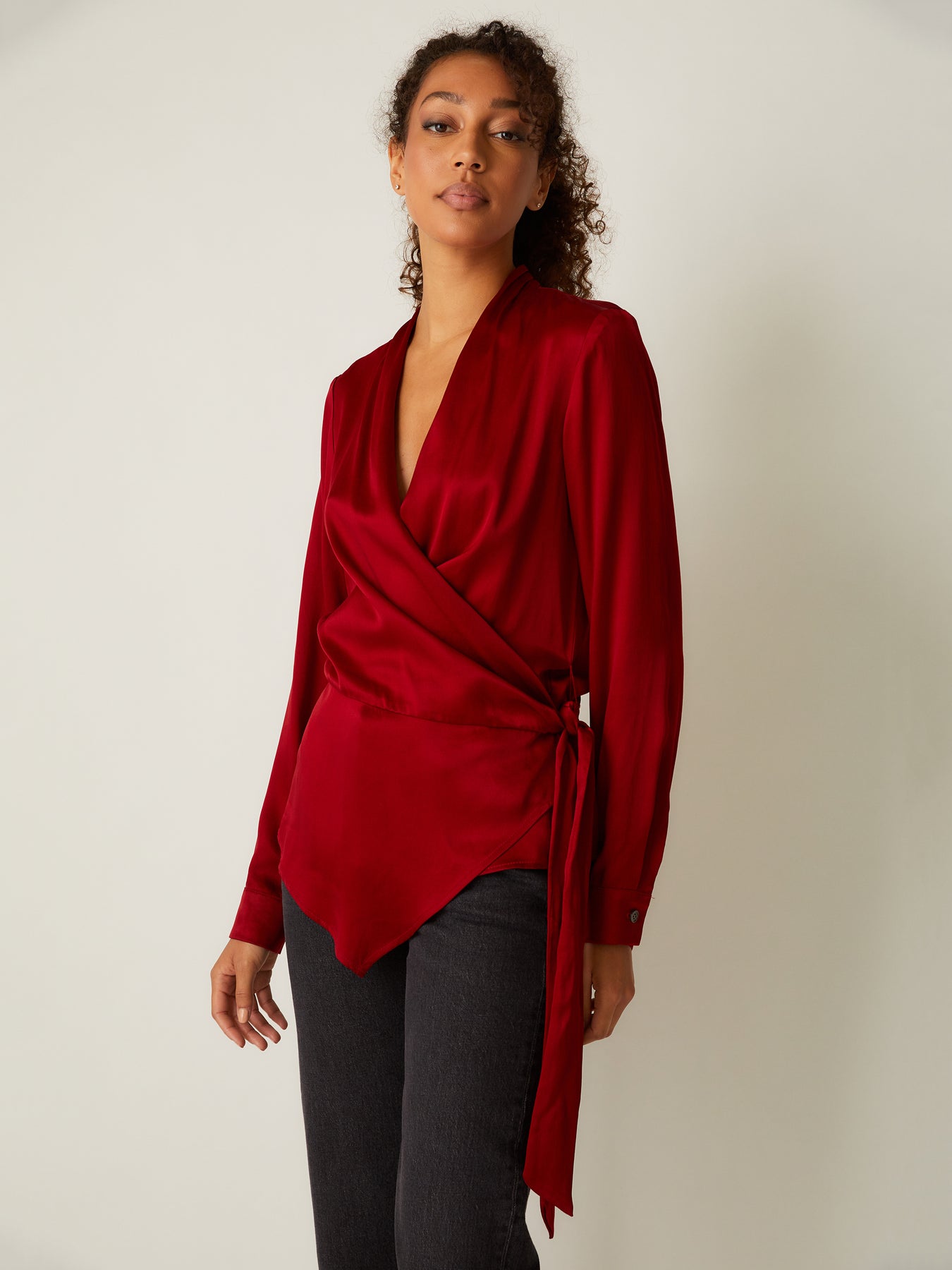 Long Sleeve Wrap Top | Fifteen Twenty ...